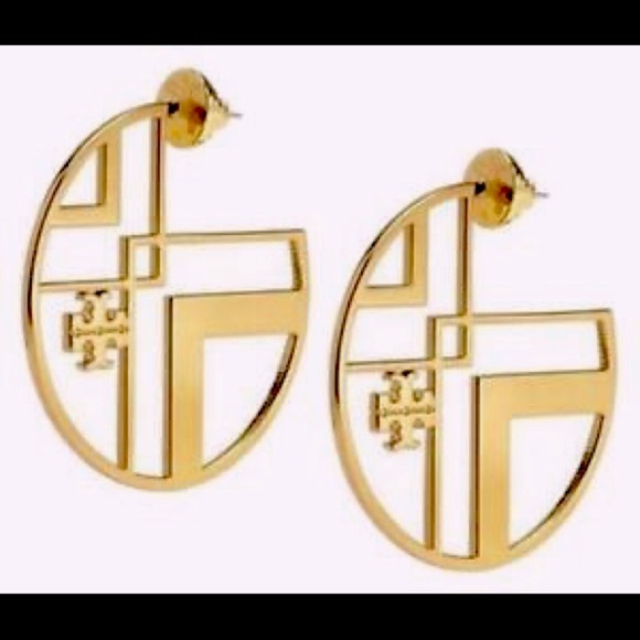 🆕 Tory Burch Authentic Gold Hoop Earrings At Awesome Prices To Buy Now & Save - Picture 10 of 14